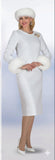 Lily & Taylor 5224 ivory boucle midi dress