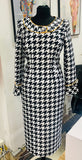 Lily & Taylor 4712 Houndstooth Print Dress