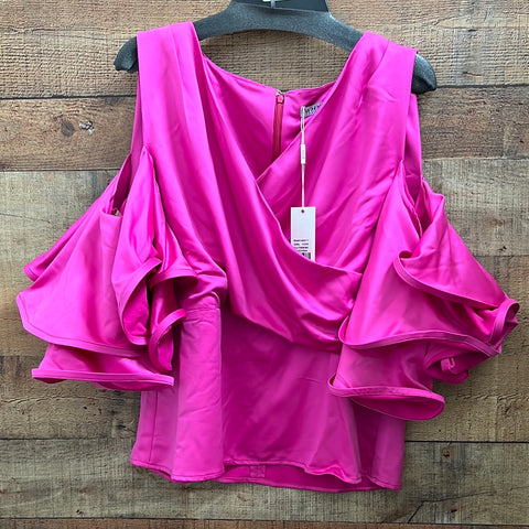Why Dress T181130 pink cold shoulder top