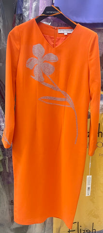 Lily & Taylor 4767 orange dress
