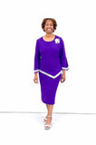 Lily and Taylor 4471 purple skirt suit