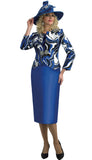Lily and Taylor 4750 Royal Blue Skirt Suit