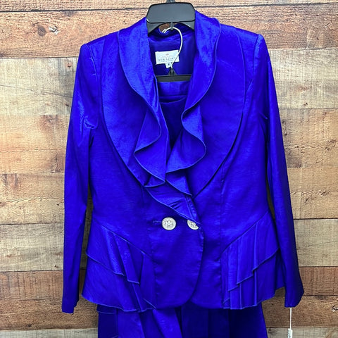 Serafina 3661 Purple Skirt Suit