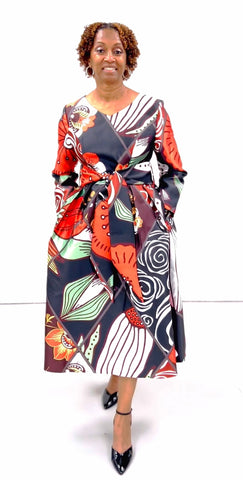 Giovanna D1622 multi print maxi dress