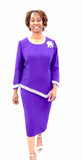 Lily & Taylor 4471 purple skirt suit