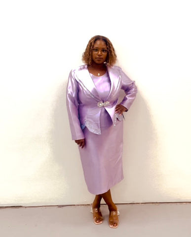 Elite Champagne 5855 Lilac skirt suit