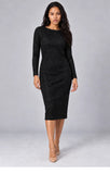 Kayla 5388 black knit midi dress