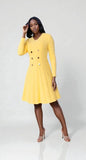 Kayla 51001 yellow knit dress