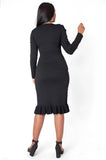 Kayla 5393 black pearl embellished skirt suit