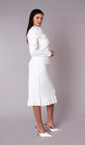 Kayla 5393 white knit skirt suit