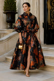 Luminous Brocade Maxi Dress