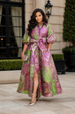 Rose Luminous Brocade Maxi Dress