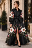 Black Midnight Garden Maxi Dress
