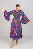 Purple African Print Wrap Dress