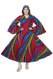 Multi stripe African Print Wrap Dress