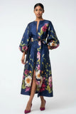 Puff Sleeve Navy blue Floral Dress