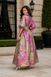 Rose Luminous Brocade Maxi Dress