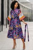 Purple Print Jacket Dress