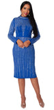 Tally Taylor 4998 royal blue knit dress
