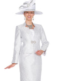 Elite Champagne 6253 white brocade jacket dress