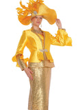Elite Champagne 6264 gold skirt suit