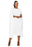 ivory cape dress