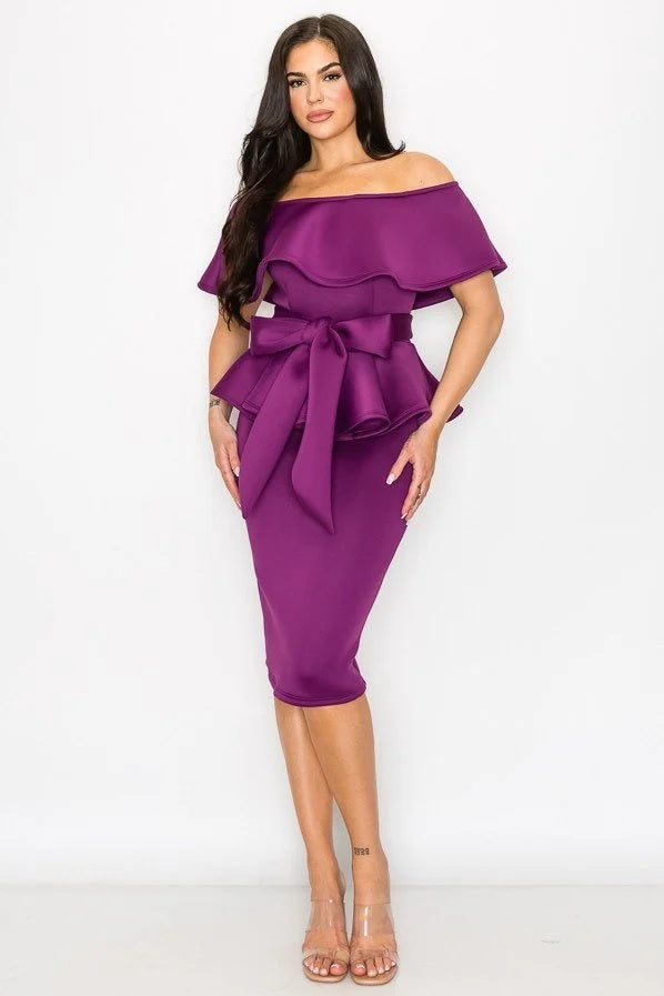 stylish peplum dress Price : N28,000, Product : Stylish peplum dress, Color : Navy blue, Also  available in other colors , Size : Uk Size 6 to 24, Send a DM or whatsapp  message to place your order