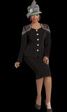 Donna Vinci 11569 black skirt suit
