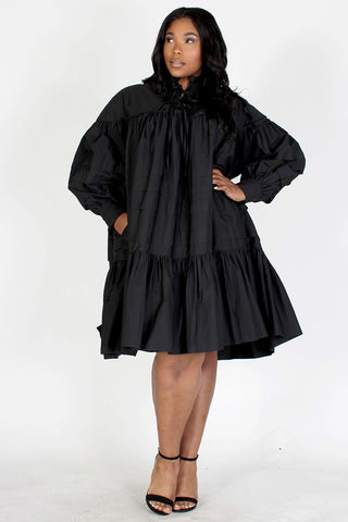 oversized ruffle dress Ruffle Oversized Trapeze Maxi Dress