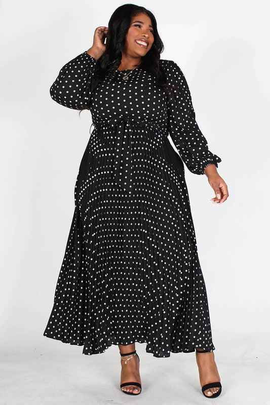 plus size polka dot maxi dress Chiffon Polka Dot Maxi Dress – Diva's Den Fashion, LLC