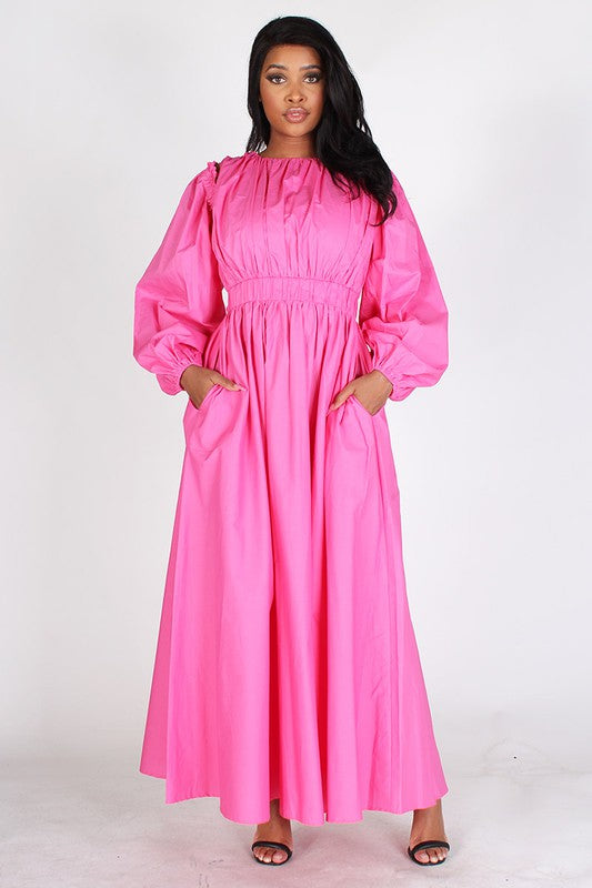 Puff Sleeve Maxi Dress – Diva's Den Fashion