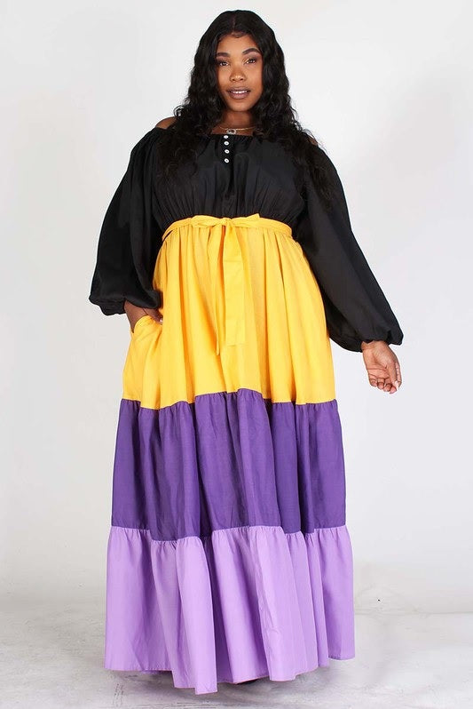 Color Block Maxi Dress – Diva's Den Fashion, LLC - Main Image