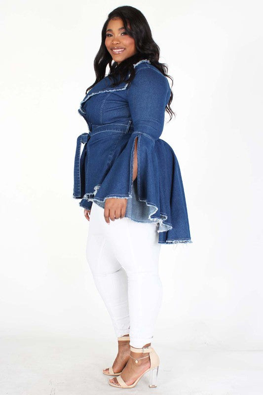 Denim High Low Jacket โ Diva's Den Fashion, LLC