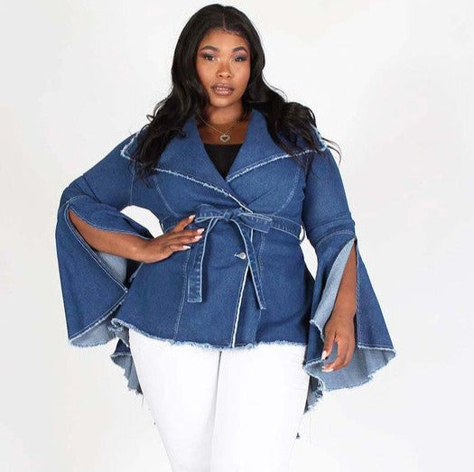 Denim High Low Jacket1