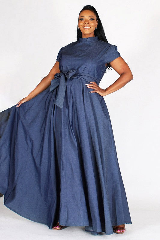 Denim Cap Sleeve Dress – Diva's Den Fashion, LLC