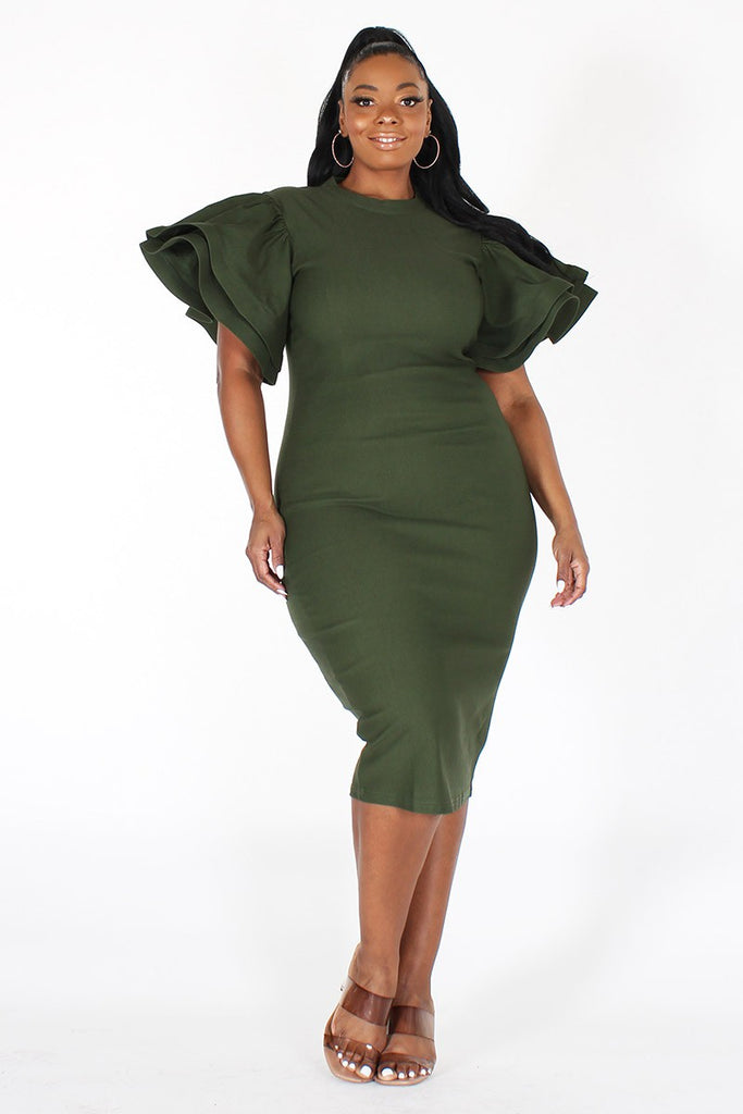 Butterfly Sleeve Midi Dress Diva's Den Fashion, LLC Butterfly Sleeve Midi Dress Diva's Den Fashion, LLC
