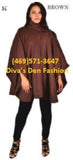 Full Size Poncho Cape Brown