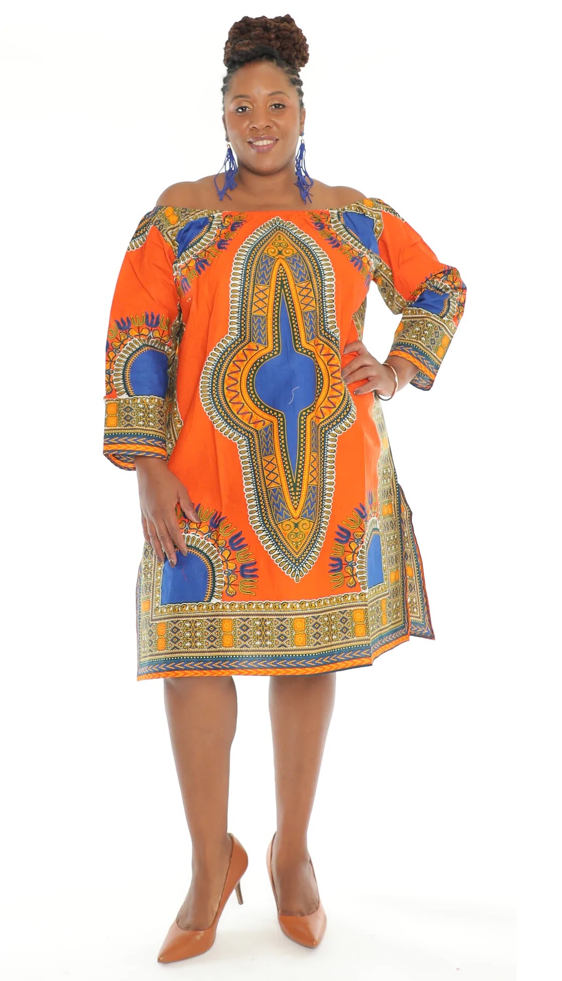 placid blue dress Pieces – Nya SS Dress – campaign-outlet – Blue / Patterned main image 1