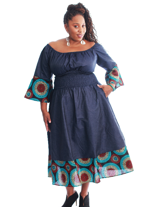 Denim Smock Maxi Dress Denim Smock Maxi Dress