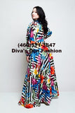 G1K 31625-48-1 Long Puffed Sleeve Dress