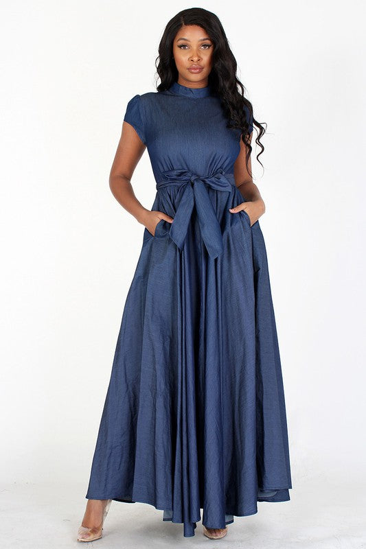 Denim Cap Sleeve Dress Denim Cap Sleeve Dress