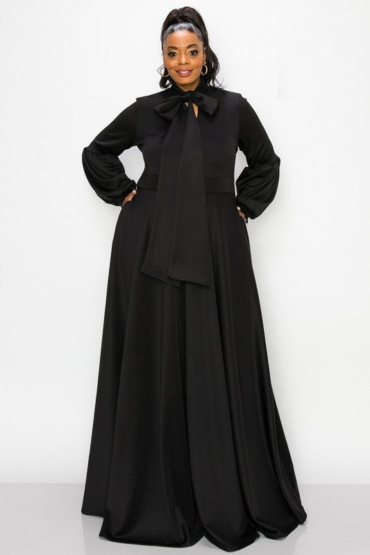 Bow Long Flowy Dress
