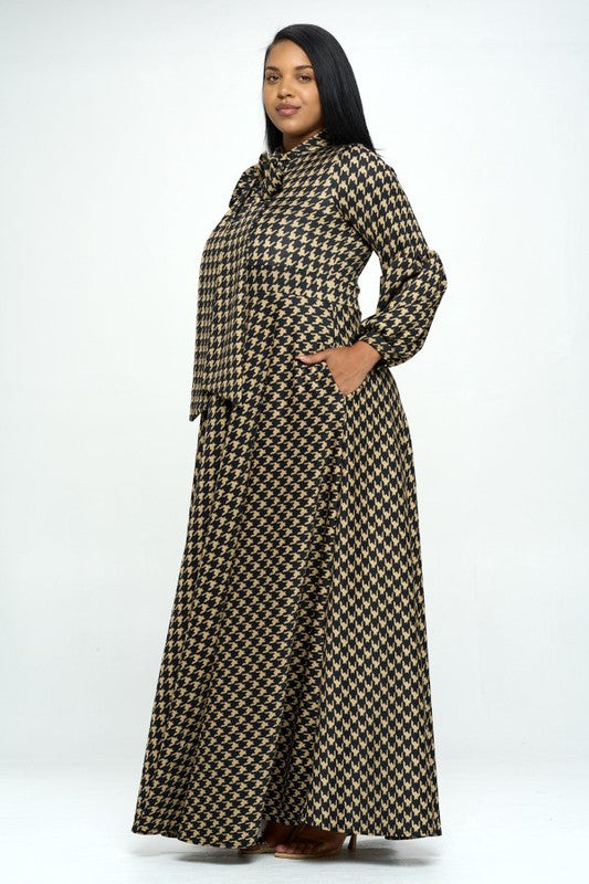 Houndstooth Maxi Dress Diva's Den Fashion, LLC Houndstooth Maxi Dress Diva's Den Fashion, LLC