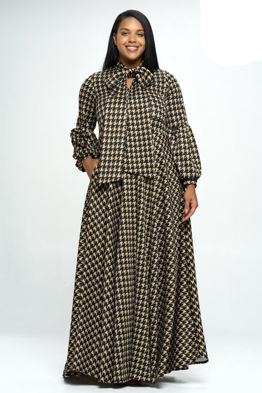 Houndstooth Maxi Dress Houndstooth Maxi Dress