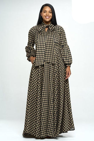 Houndstooth Maxi Dress Houndstooth Maxi Dress