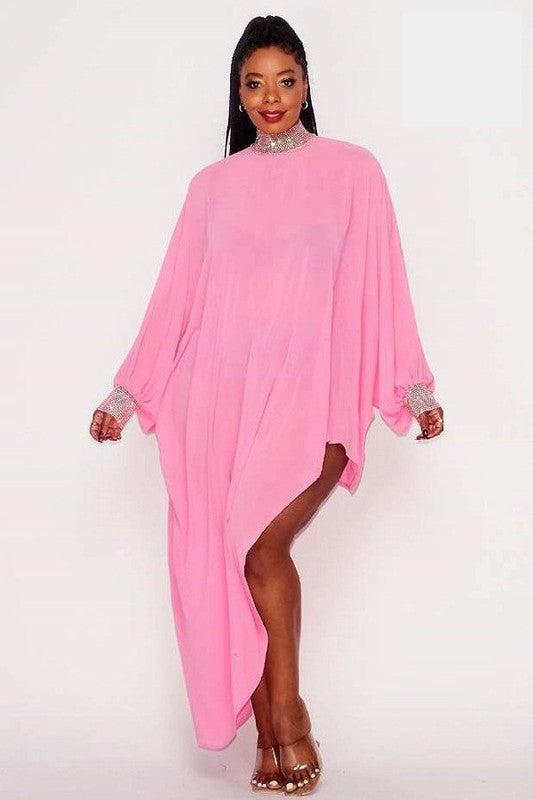 green emerald velvet dress Batwing Sheer Tunic Black / One Size