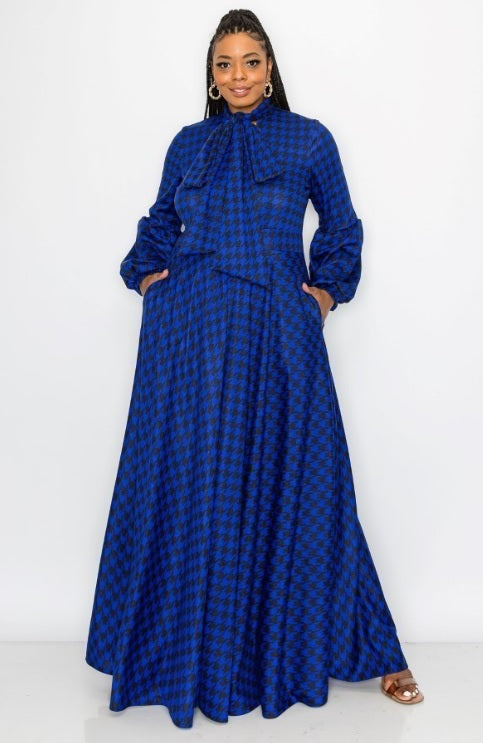 Houndstooth Maxi Dress – Diva's Den Fashion, LLC