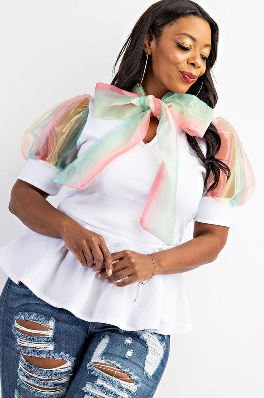 Balloon Sleeve Peplum Top – Diva's Den Fashion, LLC