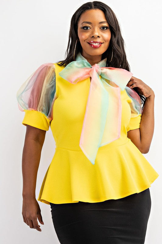 Balloon Sleeve Peplum Top – Diva's Den Fashion, LLC
