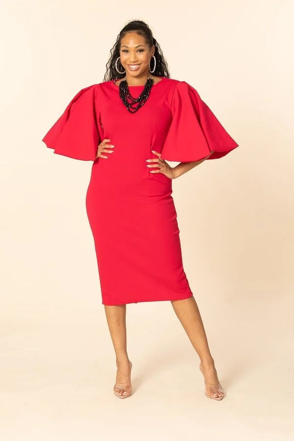 oversized sleeve dress Oversized Ruffle Cut Out Tee Dress